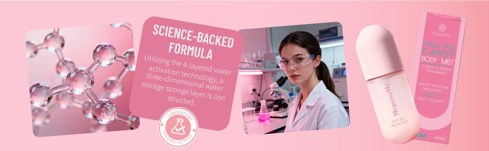 4D Pink Candy Body Spray for Women, Long Lasting Sweet Candy Fragrance Mist, Paraben & Phthalate Free, Lightweight Non-Sticky Daily Perfume, Skin Safe Girly Body Scent, Travel Size 3.38 fl oz