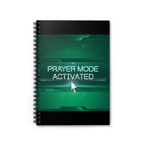 Prayer Mode Activated Spiral Notebook - Ruled Line, Journal, Gift for Spiritual Reflection, Prayer Journal, Motivational Notebook, Green