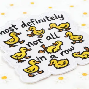 Cute Duck Embroidered Patch, Back Adhesive Iron-On, Suitable for Clothes Jackets Hats Accessories, Decorative Fabric Applique