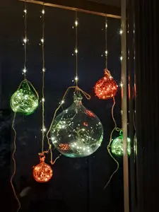 Customizable LED Chandelier Blown Glass Ornaments - Inside Out Twilight
