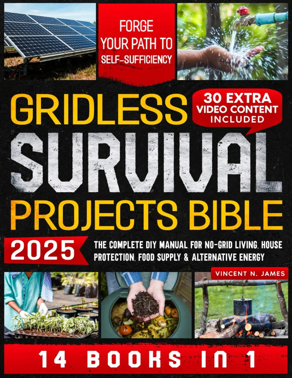 Gridless Survival Projects Bible - English Trade Paperback, Complete DIY Tutorial for No-Grid Living, Home Security, Home Food Supply, Energy Independence (Career & Self-Help Book)