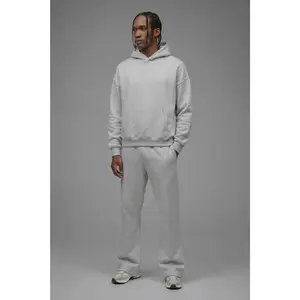 410 Oversized Cropped Hoodie - Heather Grey