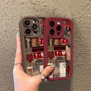 1pc Leopard Print Christian Bible Verse Shockproof Case for iPhone 17 Pro Max 16 16e 15 14 Plus 13 12 Mini 11 Air X XS Pattern Soft TPU Rubber Camera Protection Rugged Mobile Phone Cover Gift 2D printing