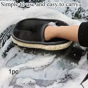 1pc Soft And Ultra-Fine Microfiber Car Cleaning Glove -That Efficiently Absorbs Water Without Shedding.It'S Perfect for Vehicle Washing, Maintenance, Wiping， Polishing And Home Dusting. an Ideal Gift for Birthdays, Valentine'S Day, Father'S Day， Christmas