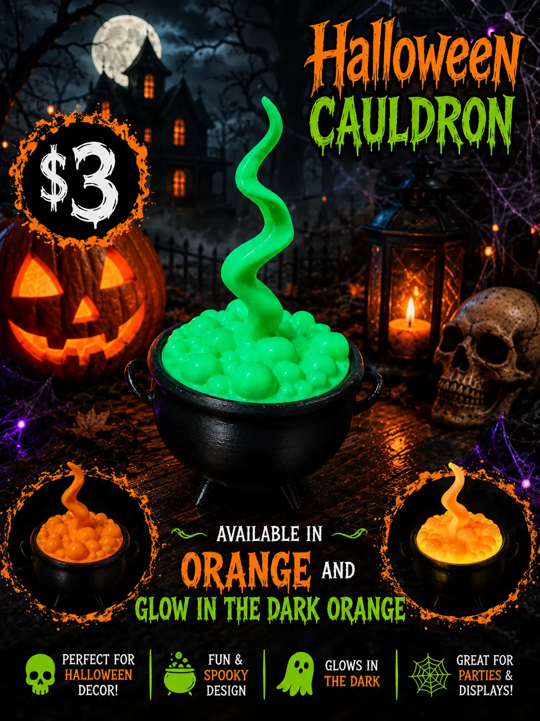 Halloween Cauldron Cute Halloween Decor