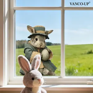 2D flat, a piece of (30*40cm) Easter bunny egg 2D flat window sticker, static adsorption glass sticker, window holiday decoration, D21059-KR