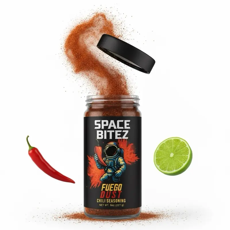 Space Bitez Fuego Dust Chili Seasoning - Launch Your Taste Buds Create Exciting Flavors 1 jar-8oz