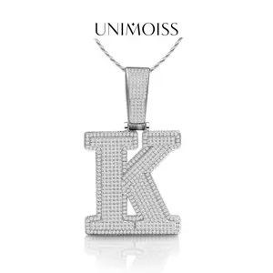 UniMoiss [Buy One Get Free Necklace] Hip Hop Large Letter Zirconia Alphbet Pendant Birthday Anniversary Mother's Day Gifts for Men Women