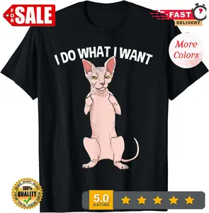 NEW LIMITED Sphynx Cat Showing Mddle F!nger Funny Best Gift Idea T-Shirt.