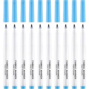 10 Pack Washable Fabric Markers,Erasable Blue Sewing Marking Pens for Quilting, Tailoring, Embroidery and Crafts,Water Soluble Fabric Marker Set,70597