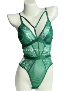 Jewlz Teddy Lingerie - Emerald Green And Black