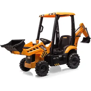 4 in 1 JCB Ride On Excavator, 12V Kids Excavator Ride On Toy with Remote Control & Front Loader & Digger, Four Transformable Forms Kids Ride On Car Toy-01