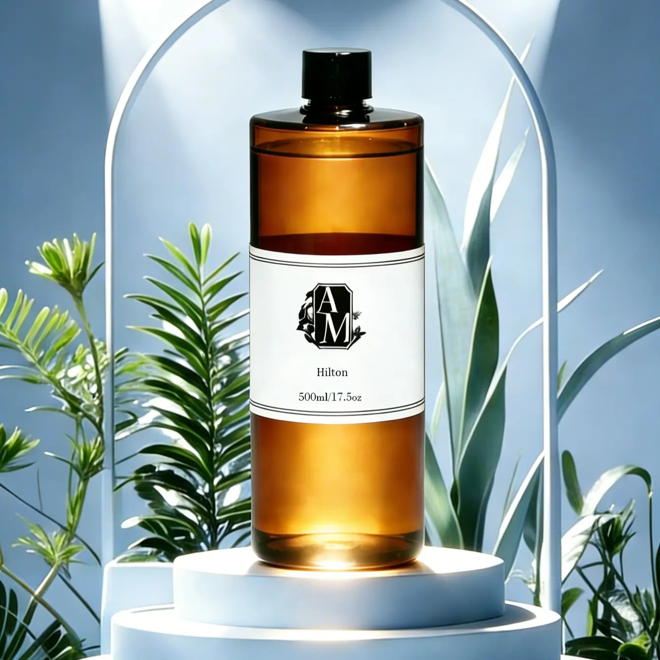 Hilton 500ML Aromatherapy Essential Oil, Aromatherapy Oils, Hotel Diffuser Oil, No Fire Scented Liquid for Wicks, Hotel Luxury Fragrance Stick, Home Fragrances, Household Fragrance, Long-Lasting Scent, Bottle