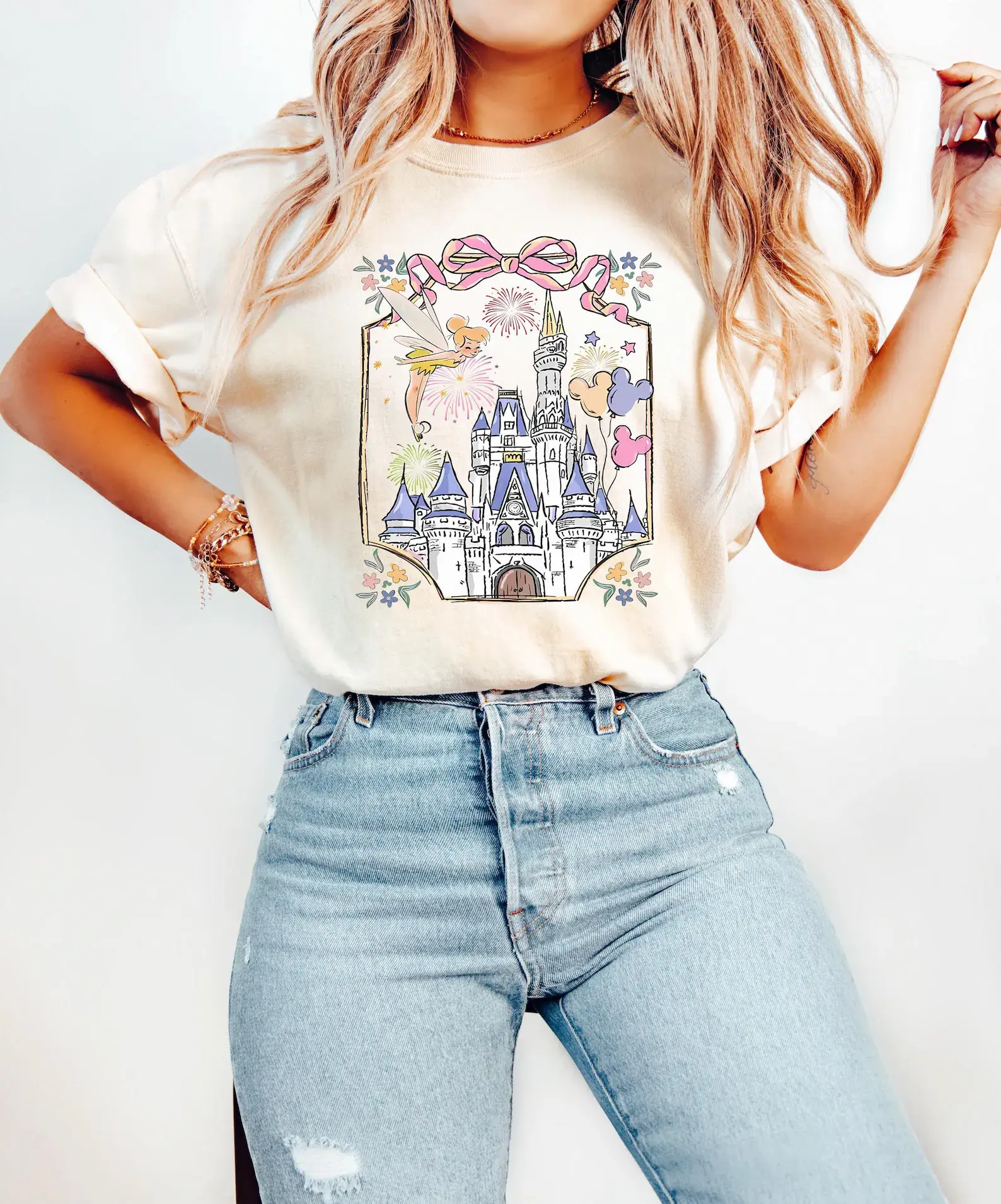 Tinkerbell Magical Castle Shirt, Coquette WDW Castle Shirt, Tinkerbell Shirt, Magic Kingdom T-Shirt, WDW Trip Tee