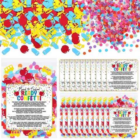 Ready Confetti Kit Party Supplies (24-36 Sets for Class) - Paper Pack with Cards, Sprays & Streamers, Classroom Gifts for Back to School Teachers