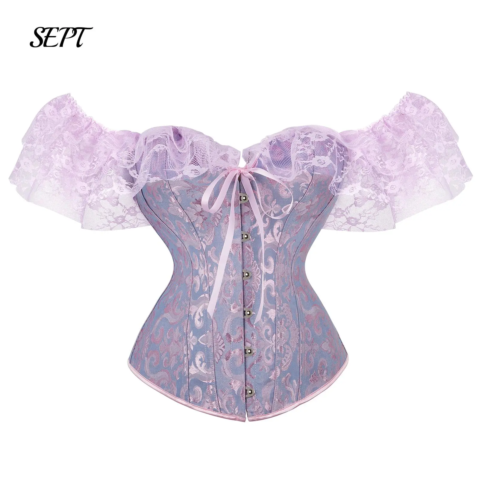 Women Soft Lace Corset, Waist ShapingFishbone Bandage Drawstrings Sexy Floral Wedding Party Belt S-XXL