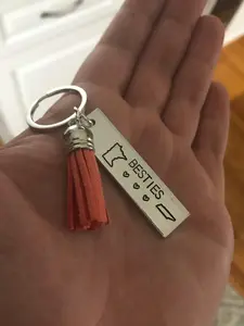 Besties Long Distance Relationship State or Country Keychain