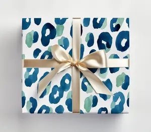 Blue Leopard Gift Wrap