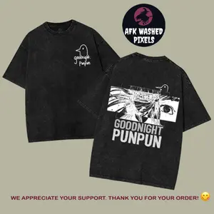 Retro Limited Goodnight Punpun Anime Double Printed Lightweight Acid Washed Tee anime lover, T-Shirt, Hoodies, Sweatshirt anime merch Casual Cotton vintage anime streetwear