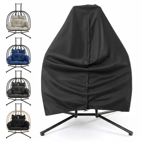 Double/Single  Egg Chair Rain Cover with a Zipper Attached, Weatherable, UV-resistant and waterproof,  suitable for use in bedrooms, balconies and gardens. Lounge Home Weatherproof Versatile