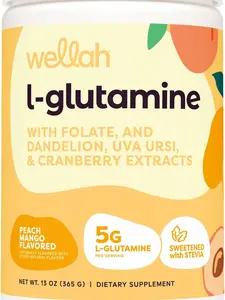 L-Glutamine Peach Mango (50 Servings) - 5g L-Glutamine Per Serving, Sweetened with Stevia - Dietary Supplement - Edible Optimum Healthcare Fitness