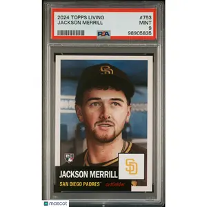 Jackson Merrill 2024 Topps Living #753 Rookie San Diego Padres PSA 9
