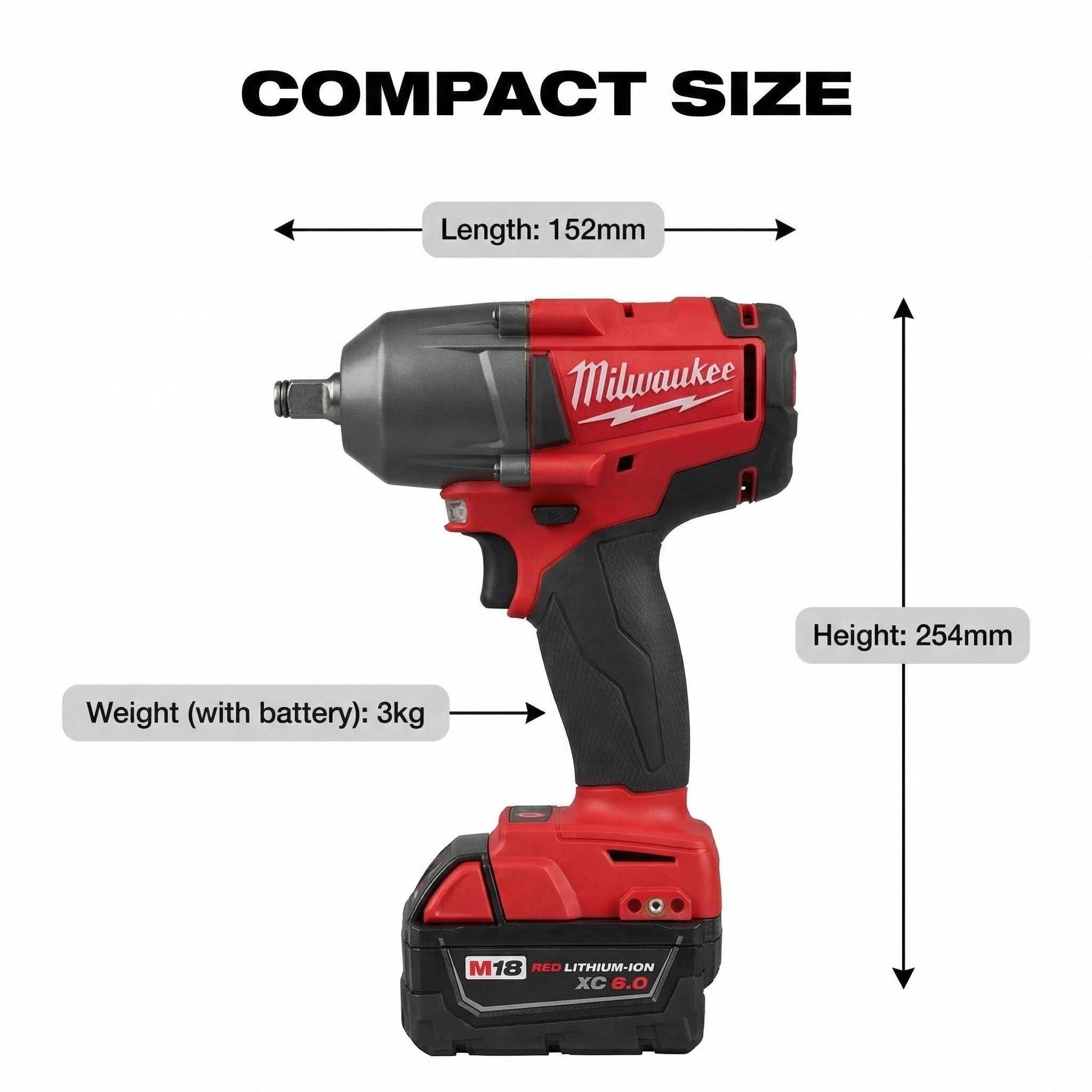 Milwaukee M18 900Nm  automotive  drill  screwdriver power tool diy task high torque impact wrench