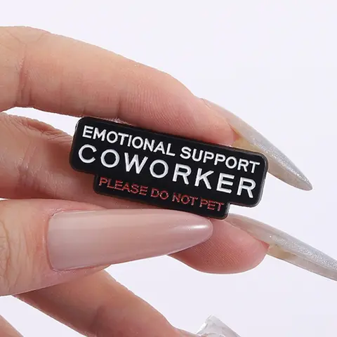 Emotional Support Coworker Enamel Pin Badge, Statement Brooch for Backpack Collar, Fashion Jewelry Gift for Men Women Daily Wear, Brooch Pin Clip, Gift Ready