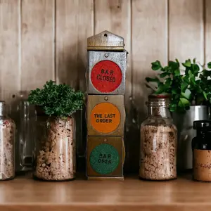 Vintage cork bar coasters/ Mid Century 7 piece hanging coaster set / Bar decor/ Wall Hanging