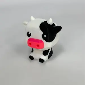 Big Head Cow Clicker 3d Printed Figurine Clicker