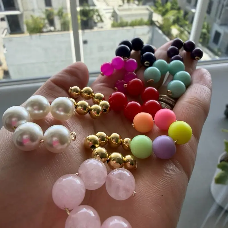 2 Pieces- Colorful Beaded Ear Cuff Set Trendy No Piercing Statement Earrings for Women Girls with Vibrant Beads and Gold Accents