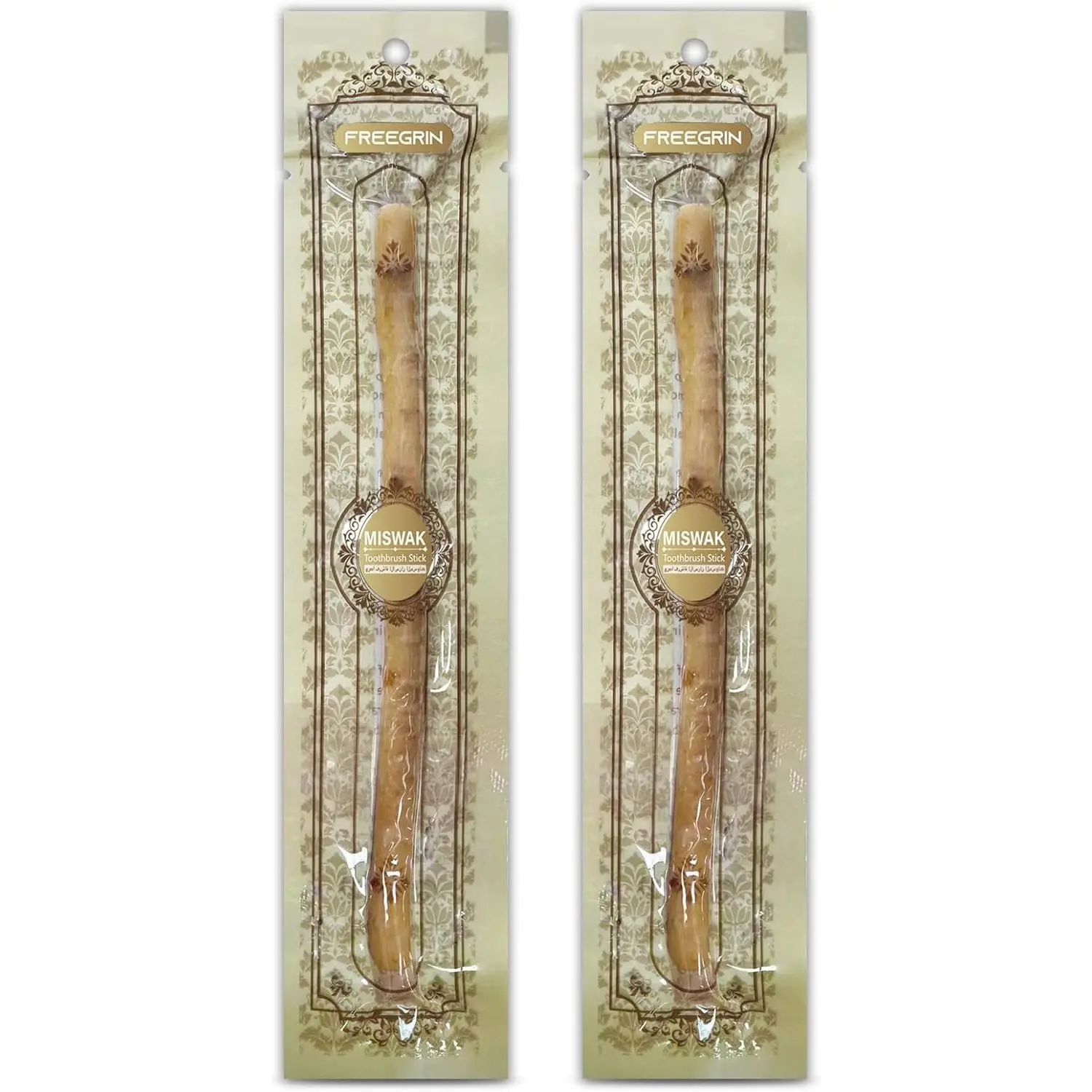 Miswak Sticks for Teeth Pack of 2 - Vacuum Sealed Traditional Sewak Natural Miswak Toothbrush - for Healthy Teeths,Gums and Fresh Breath