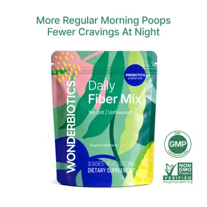 WONDERBIOTICS Daily Prebiotic Fiber Powder - Unflavored Wellness Blend - Low FODMAP, Grit-Free & Sugar-Free - 30 Stick Packs