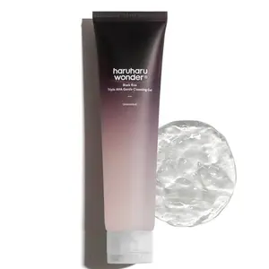 HARUHARU Wonder Black Rice Triple AHA Gentle Cleansing Gel 3.38 fl oz, Hydrating Cleansing gel, Gentle exfoliating, Vegan, Travel essentials Skincare Cleanser