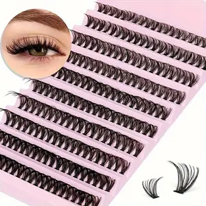 200 cluster false eyelash extension kit D-roll, 8-16mm, natural to role-playing style, easy to DIY and reuse, Diy Lash Clusters