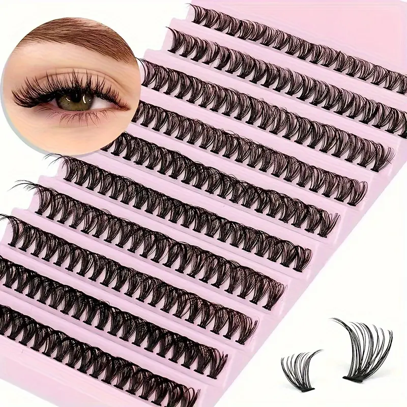200 cluster false eyelash extension kit D-roll, 8-16mm, natural to role-playing style, easy to DIY and reuse, DIY Eyelash Extensions