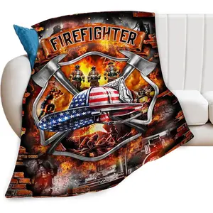 Firefighter Gifts Fire Fighter Throw Blankets Soft Fleece Flannel ding Fireman Gifts For Men Boys Girls Lovers Adults Stuff For Couch Sofa  Room Decor 50"X60"