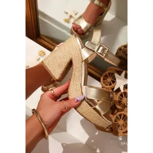 Xoch Platform Espadrille Heels - Gold Xoch Platform Espadrille Heels - Gold