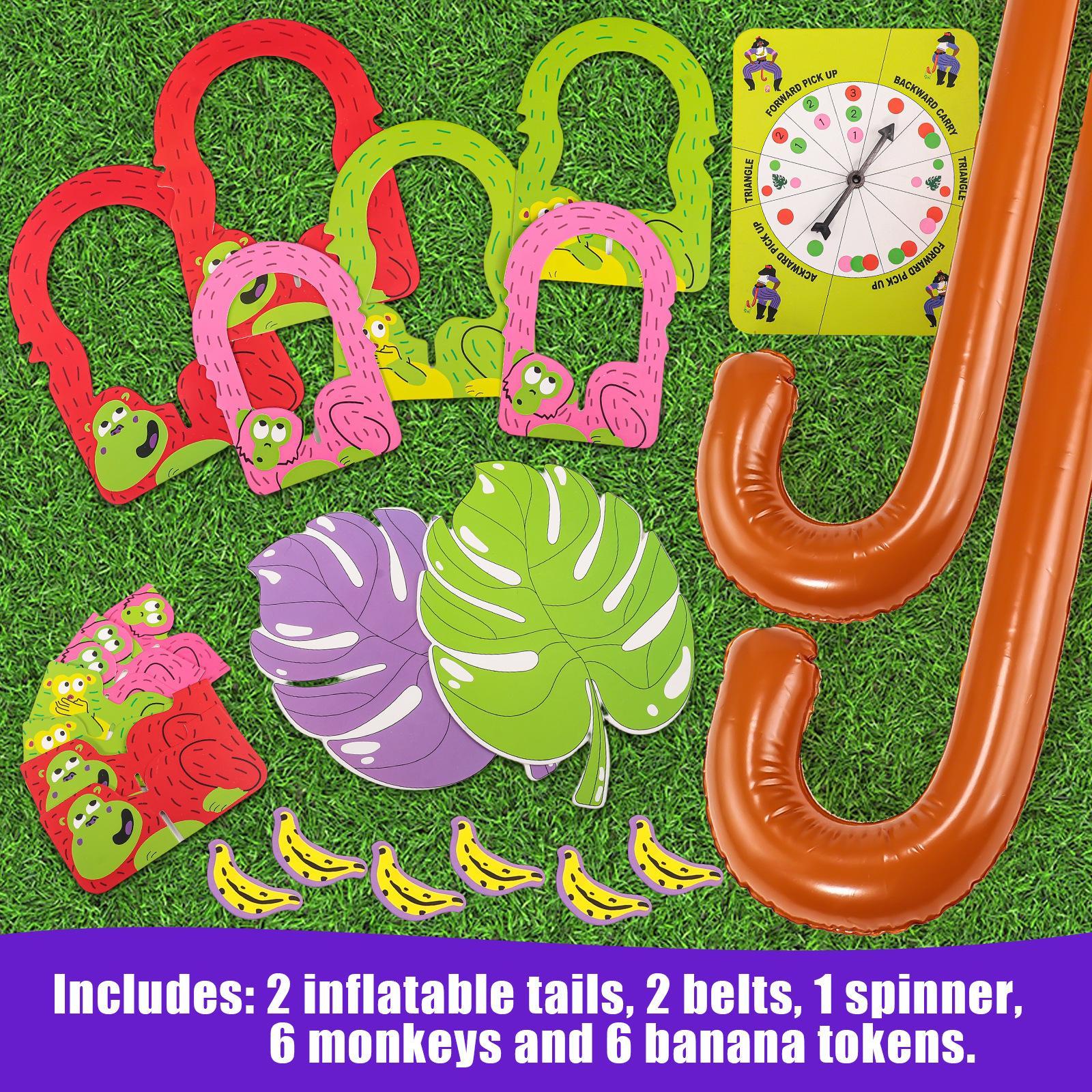 Monkey Tail Toss Party Game, Inflatable Ring Toss Game for Kids Adults, Fun Family Game for Birthday, Carnival, Indoor Outdoor $EFT
