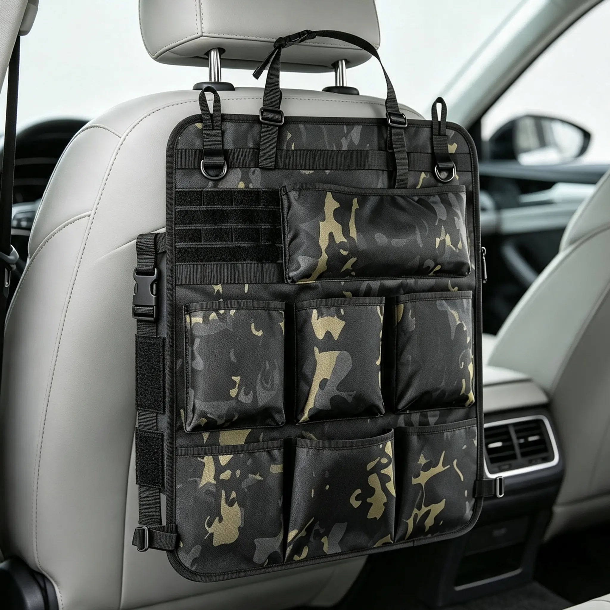 Automotive Seat Back Storage Bag Modular Hanging Bag with 8 Pockets Universal Car Seat Back Organizer and Tool Storage, Waterproof Oxford Car Interior Storage Accessories