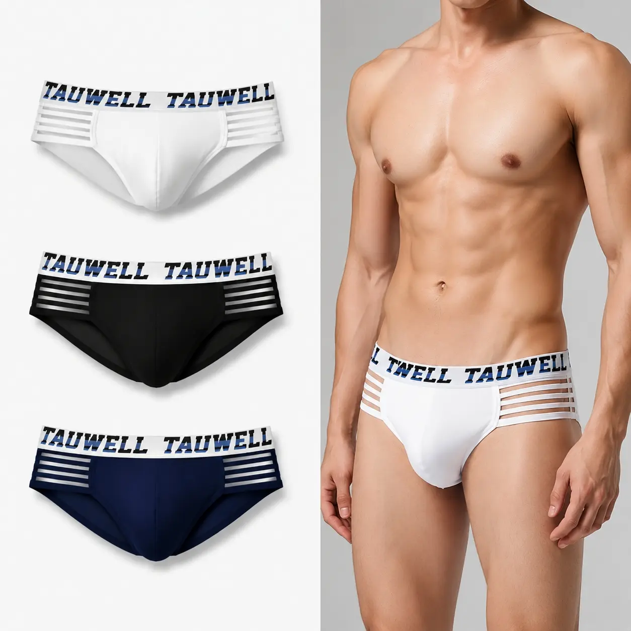 TAUWELL 1/3/6Pack Men's Mixed Color Boxer Briefs,  Elastic Waistband, Soft Skin-Friendly, No Squeezing, Ideal for Students and Office Workers, Underwear low rise men quality breathable absorption moisture casual,Breathable Comfortable Daily Wear