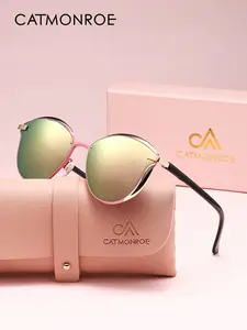 Unisex Cat Eye Polarized Sunglasses, Durable Zinc Alloy Frame, Tac Lenses, Reduce Glare, Outdoor Fashion, Ideal Gift Choice