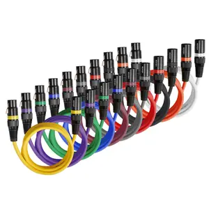 VEVOR 10-Pack 6.5ft Shielded Balanced XLR Cables - 3-Pin Gold-Plated Locking Pins, PVC Sheath, DMX Male to Female Cord for Stage Lighting, Microphones, 6.5Ft Length