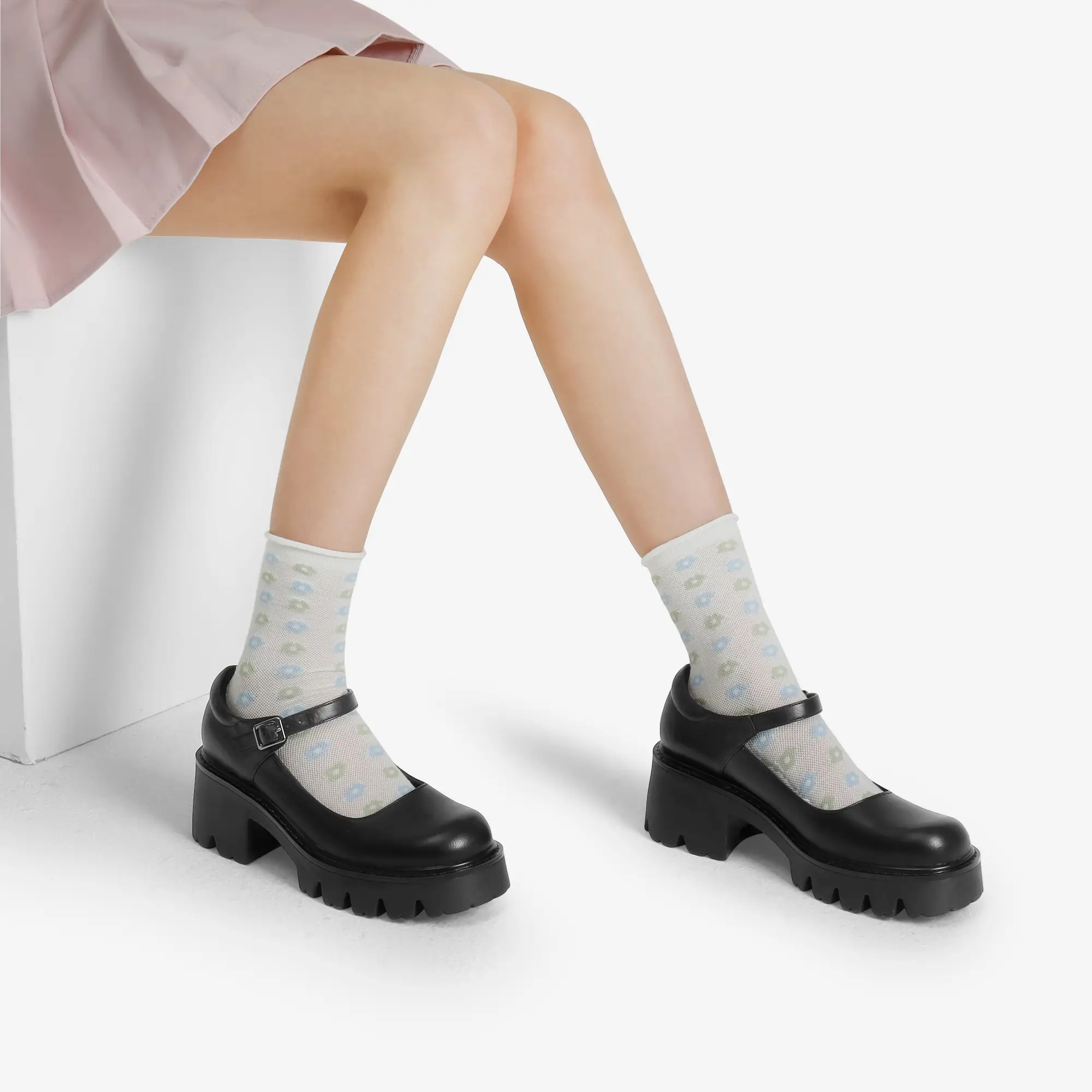 Dream Pairs Women's Mary Janes Shoes Platform Dress Low Heel Chunky Pumps Round Toe Ankle Strap Pumps Shoes Oxfords Lolita