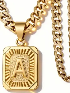 - Style Jewelry 14K Gold Plated Stainless Steel Necklace Alhpabets from A-Z Figaro  Necklace TikTokShopHolidayHaul