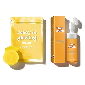 Facial Cleanser Beauty Kit - Ready-to-Glow Wash with FREE Turmeric Pads & Sweet Lemo Glow-Up Pads for Healthy Skin Comprehensive Skincare Routine