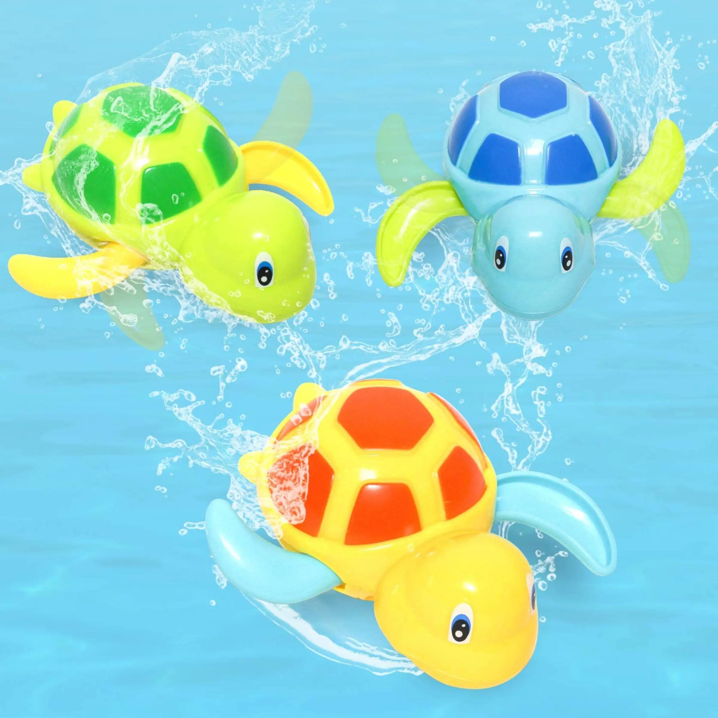 Cute Turtle Design Wind Up Toy, 1 Count Cartoon Turtle Bath Toy, Swimming Turtle Toys, Fun Bathing Toy for Shower Bathtub Swimming Pool