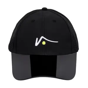 Black Structured Nylon Mesh Hat transparent visor