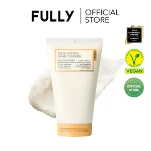 [FULLY Official Shop] Rice-Dough Mask Cleanser, Hydrating Mask, Nourishing, Low-pH Formula, Clear Pores, Face Wash, Dry & Sensitive Skin, Vegan Korean Skincare 4.39 fl.oz