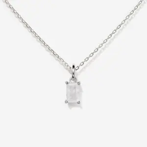Birthstone Moonstone Silver Necklace - June